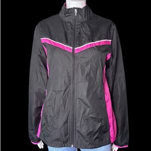 Danskin Now Black and Pink Long Sleeve Zip Up Jacket Women's Size Medium 8-10